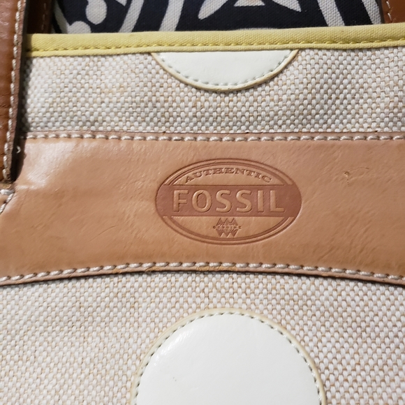 Fossil Polka Dot Canvas Tote - Picture 5 of 16